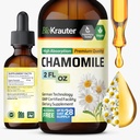 BIO KRAUTER Rumianek Kwiatów nalewka - Rumianek Extract - Zawiera Apigenin - Suplement do Relaxation and Calmness Support - Alkohol i cukier wolny - Vegan Drops 2 Fl.Oz.