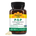 Country Life P- 5- P Witamina B6 - Biodostępny suplement Pyridoxal- 5- Fosforan dla energii, Wsparcie układu nerwowego i wzrost czerwonych krwinek - Certyfikowany Gluten Free, Wegan, Non-GMO - 100 Kapsułki