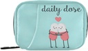 Naanle Cartoon Pills Heart Pill Box 7 Day Case Bag Travel Organizator z Zipper Portable Weekly Compact Rozmiar dla posiadacza suplementu witaminy A Cartoon Red Blue 4,6 x 3,14 x 1,88 Inch 0,12 kg