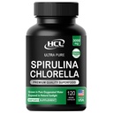Chlorella Spirulina w proszku Kapsułki 3000 mg BMAA Wolny Purest Blue Green Algae - Najlepszy naturalny Detox Surowy Vegan Witaminy Białko Zielony Superfood - Made in USA