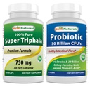 Najlepsze Naturals Triphala 750 mg & Probiotic 10 Szczepy & 30 Miliard CFU