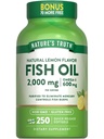 Nature 's Truth Fish Oil 2000 mg Xiv 124; 600 mg Omega 3 Xiv 124; 250 Softgels Xiv; Natural Lemon Flavor Xiv 124; Non-GMO and gluten Free Supplement