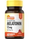 Sundance Melatonina 12mg 124; 60 Szybko Rozpuścić tabletki 124; Natural Berry Flavor 124; Wegetarianin, Non-GMO, i gluten suplement