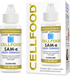 Cellfood SAM- e Liquid Formula +, 1 fl oz - Joint Support & Liver Health - Liquid for Easier Absorption & Better Biodostępność - Gluten Free, Non-GMO - 30- Day Supply