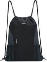 WANDF Drawstring Backpack Sports Gym Sackpack z Mesh Pockets Water Resistant String Bag for Women Men (Czarny)