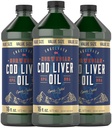 Carlyle Norwegian Dorsz Oil Liver 124; 16oz Oil 124; Pakiet 3 Butelki Olejki 124; Płynne nieflaworyczne Suplement oleju rybnego Amend124; Non-GMO, Gluten Free