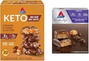 Atkins Karmel Almond Clusters, Gluten Free, Wysoka w włóknie, 1 g cukru, 2g netto Carb, Keto Friendly, 20 Hrabia & Endulge Czekoladowy Karmel Mousse Bar, Deser Favorite, 1 g cukru, Wysoka w włóknie, 5 Hr