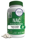 Health Thru Nutrition NAC N- Acetyl- Cysteine 600mg 60 Kapsułki 124; Vegan Certified Description 124; The Purest NAC Supplement Equipment 124; Wspomaga zdrowe Lung, Funkcje wątroby & Zdrowie komórkowe 124; Non-GMO Soy & Gluten Free