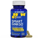 NATURAL STACKS Ginkgo Biloba Suplement z 200mg Panax Ginseng & 200mg Bacopa Monnieri - Suplementy mózgu do pamięci i skupienia - Koreański Ginseng do wsparcia zdrowia mózgu - 60 Ginkgo Biloba kapsułki