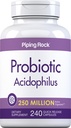 Piping Rock Probiotic Acidophilus kapsułki 124; 250 Mln CFU 124; 240 Pills Equipment 124; Dietetyczny suplement Equipment 124; Non- GMO, Gluten Free
