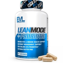 Evlution Nutrition Leanmode + Probiotic, Advanced Probiotic Capsule Supplement, 15 Billion CFU na serwowanie, Wsparcie pokarmowe & Gut Health (40 Służenia)