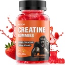 HOOLOO Gummie kreatynowe 5000mg Monowodzian kreatynowy, 1000mg BCAA per Serving - Żute żelki wegetariańskie wolne od cukru, aromat truskawkowy (1 miesiąc dostaw)