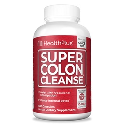 Zdrowie Plus Super Colon Cleanse 120 Day Supply of Gentle Gut Cleanse Detox, Pyllium Husk, Probiotyki dla Zaparcia Relief & Pomocnicze, 480 Kapsułki