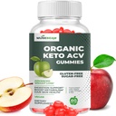 Organic Keto ACV Gummies Advanced Weight Loss - Gluten & Sugar Free Belly Fat Burner Apple Cider Vinegar Diet Supplement for Women Men (1000MG)