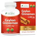 Całkowicie holistyczne Ceylon Kapsułki cynamonowe 1500mg, 225 Kapsułki cynamonowe wegan, 75 Day Supply (25% więcej służby), True Sri Lanka Ceylon Suplement cynamonu