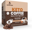 Rapidfire Karmel Macchiato Ketogenne wysokiej wydajności Kawa Keto pody, Wspiera energię i metabolizm, Zarządzanie wagą, Pojedynczy Serw K Cup, Brown, 16