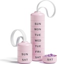 Cute Pill Organizator z 7 Duże Komory, Beitfe Weekly Pill Box for Travel, Cute Daily Pill Case 7 Day, z 7 Duże Stackable Komory, Pill Holder do suplementu witaminy Medycyny (różowy)