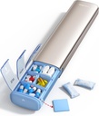 Vayjen 7 Day Weekly Pill Organizator (Wsparcie 2 razy dziennie), Metal Travel Pill Case, Duża pojemność codziennie Cute Pill Box na suplementy, Pigułki, Witaminy i Medykacja (szampan), 8.3 * 2.1 * 1.2 Inch