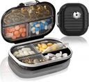 2 Pack Pill Organizer Pill Box 7 Komory Duży Pill Dispenser Strona główna Suplement podróżny Holder hermetyczny pojemnik witaminy Codzienna medycyna Travel Essentials (Małe + Duże)