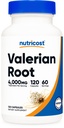 Kapsułki Nutricost Valerian Root (1000mg na Podawanie) 120 Kapsułek - 4,000mg ekwiwalent na Podawanie (4: 1 Ekstrakt), Czapki wegetariańskie, Gluten Free, Non-GMO