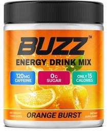 Rano Buzz Energy Drink Proszek - Energy Boost Drink Mix - Bezcukrowa energia z przeciwutleniaczami - Rano Kickstart i Sports Nutrition Endurance Product - 30 Służenia, Pomarańczowy Burst, 8 Ounces
