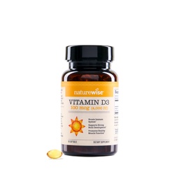 NatureWise Witamina D3 4000iu (100 µg) 90- Day Supply for Immune Support, Healthy Muscle Function, and Bone Health - Non-GMO, Gluten Free in Organic Extra Virgin Olive Oil, (Mini Softgel), 90 Count
