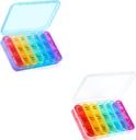 Asprink Pil Box 3 razy dziennie, Cotygodniowy Pill Organizer 3 razy dziennie - Daily Pill Box 7 Day Medicine Organizer, (Niebieski i biały)