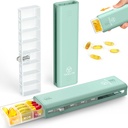 Yaklim Cotygodniowy Pill Organizator 1 raz w dniu, 7 dzień Pill Organizator Codzienne Pill Box Pill Pill, Pojemnik na witaminy, 1 Tydzień Pill Organizator do przechowywania leków, Suplement, Olej rybny