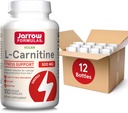 Jarrow Fixas L- Carnitine 500 mg - 100 Veggie Licaps - Ważny koczynnik produkcji energii (ATP) z Tłuszczów - Suplement diety - Wegan - Do 100 Sług, Opakowanie po 12
