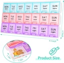 Duży cotygodniowy pill organizer 3 razy dziennie, Travel pill cases Moisture- Dowód 7 dzień pill Contaner, Przenośne do pigułek witaminy oleju rybnego Suplementy, Organizator medykacji2Pack