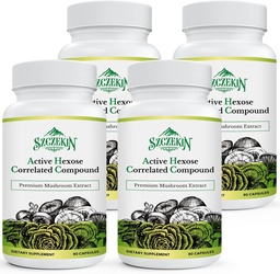 Active Hexose Corerelated Compound 1500 mg Supplement, Natural 8 Mushroom Extract Supplement, System immunologiczny, Funkcja wątroby, Natural Killer i T Cells Activity, 360 Veggie kapsułki