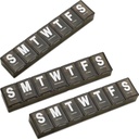 Cotygodniowy Pill Organizator - (Pack of 3) Bardzo duży pojemnik witaminy z Jumbo Łatwy do czytania listów, BPA Free - Daily Travel 7 Day Medication Pill Case, (Czarny)