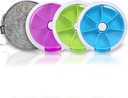 Tygodniowy mechanizm INVODA Pill Organizator 7 dzień 3 Times Medicine Pill Dispenser Push Przycisk Obróć Pill Planner z 7 Komory (4PCS + Bag)