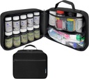 Duża wyściełana butelka butelka organizer, Medicine Bag, Case, Carrier for Medications, Witaminy i Dostawy medyczne - Travel Medicine Organizer and Home Storage Med Bag - Black (Bez blokady)