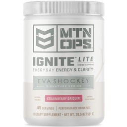MTN OPS Ignite Lite Energy Drink Powder Guten Free Nitric Oxide Supplement Drink Mix, L Arginina, L Cytrulina, Kofeina i Nootropowy Sugar Free Drink Mix, 45 Servings, Strawberry Daiquiri Flavor przez Eva Shockey