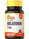 Sundance Melatonin 3mg Szybkie rozpuszczenie 124; 60 Tabletki wegetariańskie 124; Natural Berry Flavor 124; Wegetarianin, Non-GMO i gluten suplement wolny