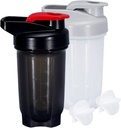 Butelka Shaker Protein Shakes Puchar 10 Butelka Ounce Shaker z whisky kulki, Butelka Protein Shake zestaw do mieszania protein, Shakers for Protein Shakes, Shaker Cup, Shaker Protein, Black + Grey, 2PCS