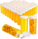 Butelki Juvale Pill z czapkami - 50 Pack, 8 Dram, Orange Plastic - Puste butelki Pill & Fials for Travel & Medical Party Dekoracje