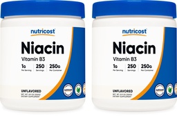 Nutricost Niacyna Witamina B3 Proszek 250G (2 opakowania) - 500 gramów - 1G na porcję (Scoop Zawarte)