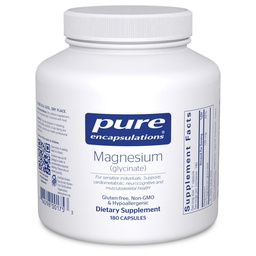 Czyste enkapsulacje Magnezu (Glycinate) - Suplement do wspomagania odprężania, snu, zdrowia serca, nerwów, mięśni i metabolizmu * - z Magnezu Glycinate - 180 Kapsułek