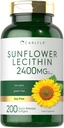 Carlyle Sunflower Lecithina Softgel Kapsułki 124; 2400mg 124; 200 Hrabia 124; Bogaty w fosfatydylocholinę 124; Non- GMO, Soy Free, Gluten Free Supplement