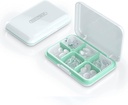 Daily Pill Organizer, Pill Box for Purse - Dtouayz Travel Pill Case, Suplement witaminy i Dispenser leków wodoodporny 6 Składnik leku, Tygodniowy duży pojemnik na lek