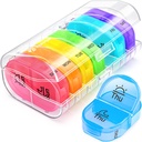 AUVON Pill Box 2 razy dziennie, Cotygodniowy Pill Organizator AM PM z 7 Codzienne Pocket Case do przechowywania witaminy, Medycyna, Medycyna i Suplement