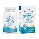 Nordic Naturals Ultimate Omega Mini D3, Lemon Flavor - 60 Mini Soft Gels - 1120 mg Omega-3 + 1000 IU Witamina D3 - EPA & DHA - Promotes Brain & Heart Health - 30 Servings
