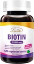 LOVITA Maksymalna moc 11,000mcg Biotin: Szybkie rozpuszczenie, Wegetariańskie tabletki - łatwe wchłanianie, Gluten & Dairy-Free, 128 Weganowe tabletki