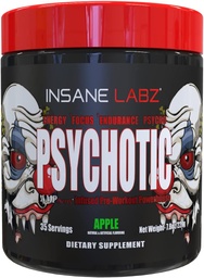 Psychotyczny obłęd Labz, silny stymulant w proszku, ekstremalna energia starzenia, koncentracja i wytrzymałość na działanie beta alaniny, jednowodny DMAE, 35 Srvgs (Apple)