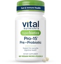 Hiperbiotyki Vital Nutrigents Pro- 15 Prebiotyki i Probiotyki dla Kobiet i Mężczyzn 124; 15 Science Backed Strains Agregates 124; Wspomaga sporadyczne zaparcia, Biegunka, Gaz & Bloating Agregates 124; 60 Perły uwalniające czas Vegan
