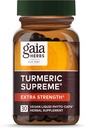 Gaia Herbs Turmeric Supreme Extra Strength - Wspiera sporadyczne obrzęki z normalnego zużycia & łzawienia - z kurkuminy Turmeric & Black Pepper - 30 Vegan płynnych fito- Kapsułki (do 30- Day Supply)