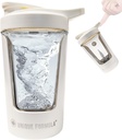 Butelka do shakera z białkami elektrycznymi - 15oz USB Akcesoria do przechowywania przenośnych mieszalników do shake 'ów z białkami, Smoothies & Pre Workout, Tritan- Safe, BPA- Free, Akcesoria do siłowni, szczelność (biały)