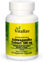 Vitalize - Ashwagandha Extract | Improves Energy | Superb Cortisol Manager | Vegan | Dietary Supplement | 60 Ashwagandha Capsules | Ashwagandha 500mg | Non-GMO | Gluten Free
